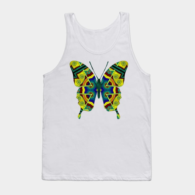 Tribal Butterfly Tank Top by ShirleyTwofeathers